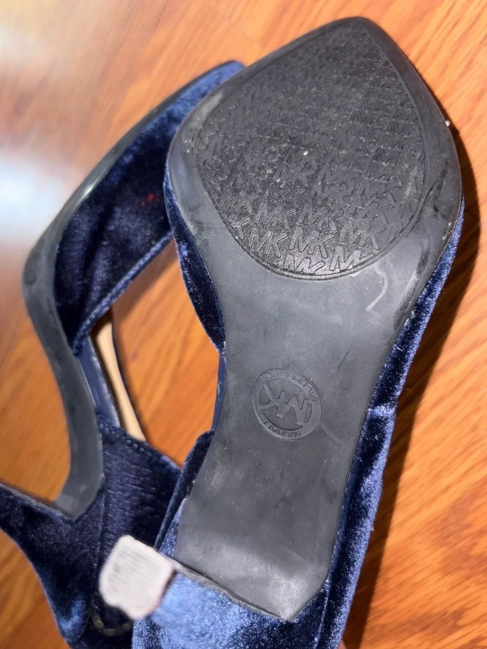 Michael Kors Blue Velvet Women's heels with Cutout Detail
